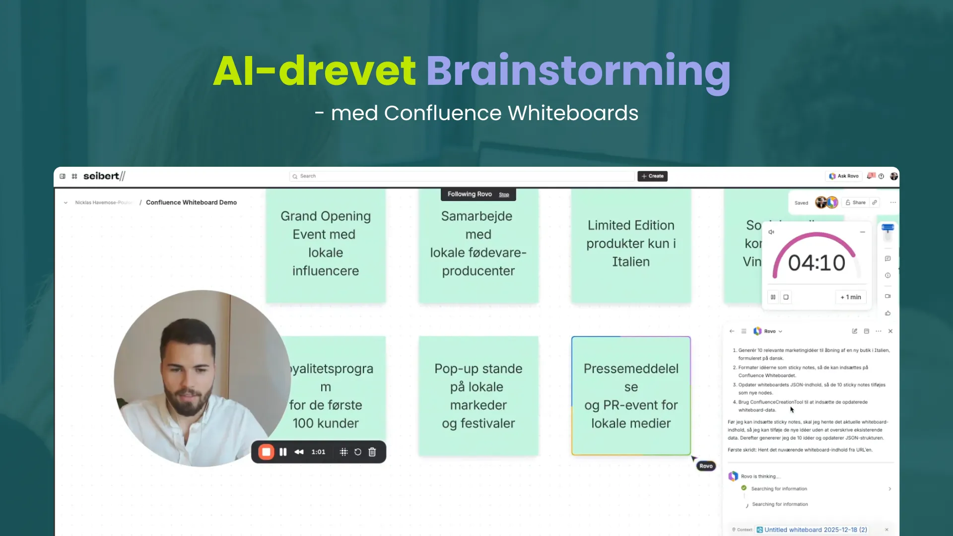 Ai-drevet brainstorming med Confluence whiteboards