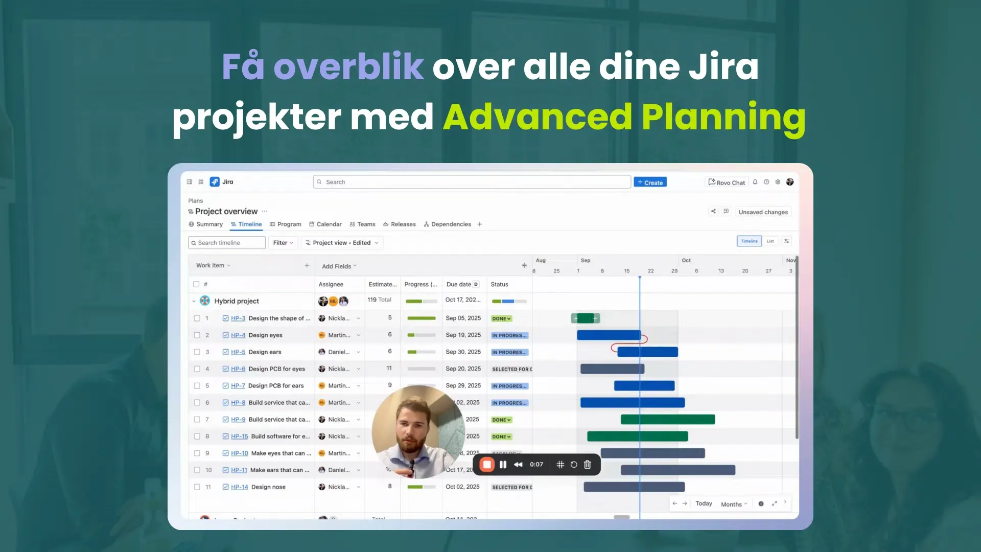 Få overblik over alle dine Jira projekter med Advanced Planning