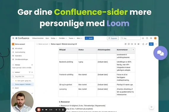 Gør dine Confluence-sider mere personlige med Loom