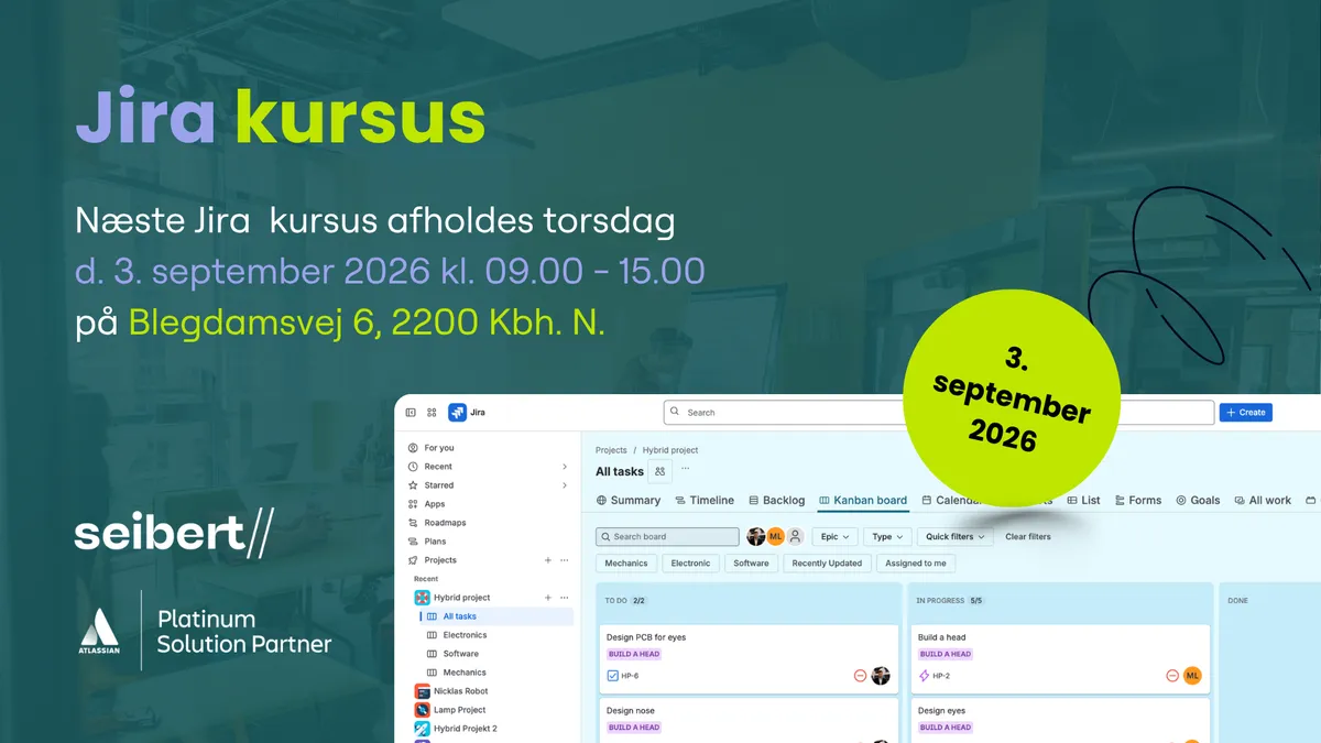 Jira Kursus d. 3. september 2026 i København