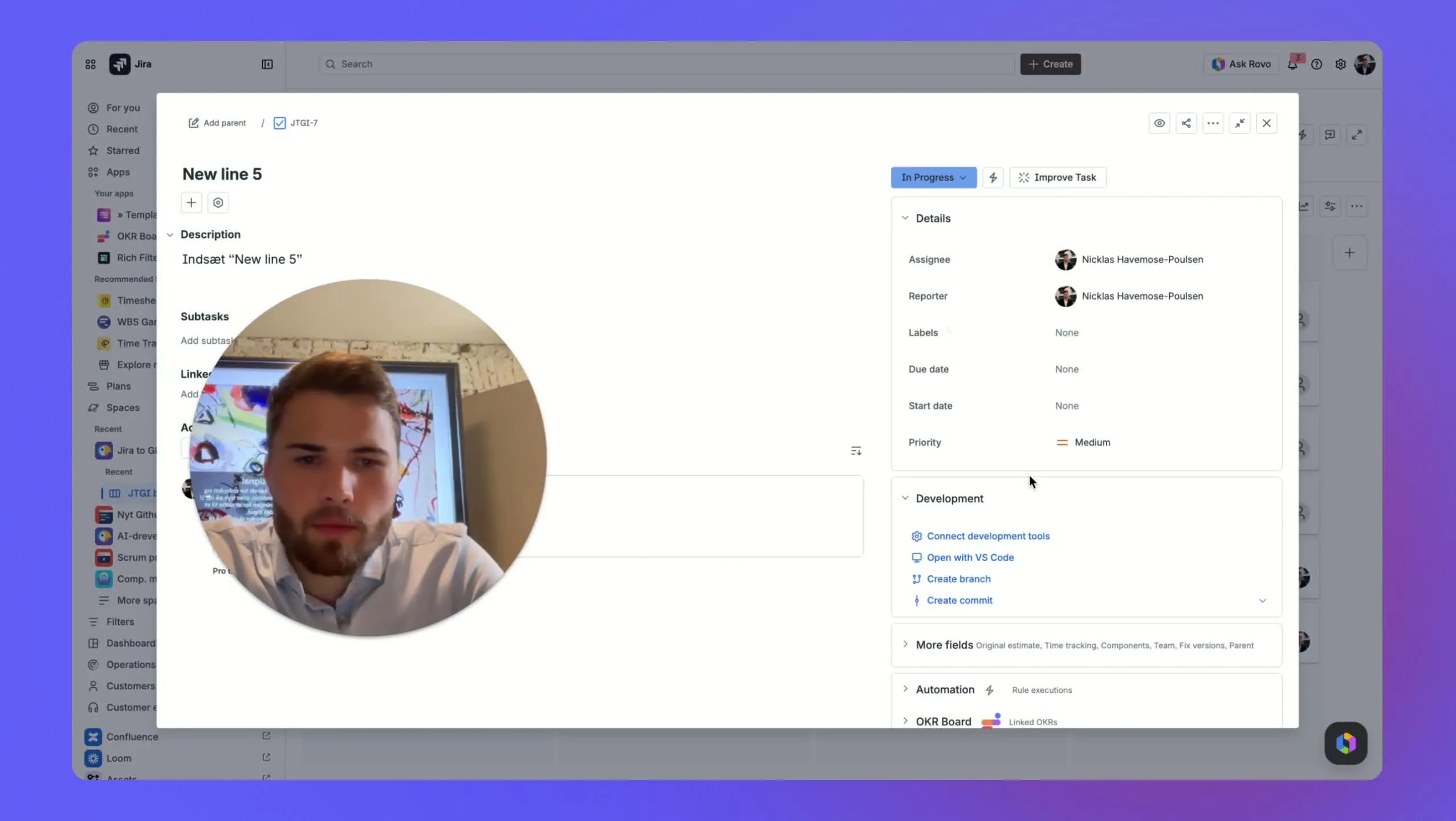 Opret branch direkte fra Jira-opgaven
